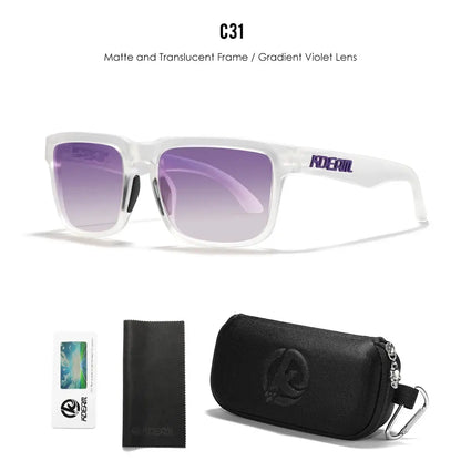 KDEAM Men's Polarized Sunglasses Square Casual Outdoors Sun Glasses Women Unisex Sunglass For Couple With Zipper Case by All Mart Bristol Ltd