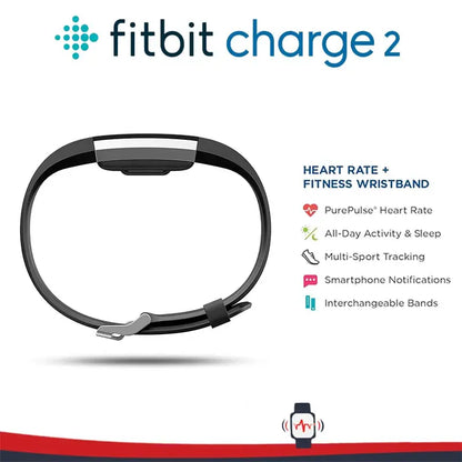 Fitbit Charge 2 smart wristband heart rate monitoring exercise pedometer fitness sleep call notification GPS IOS Android by All Mart Bristol Ltd