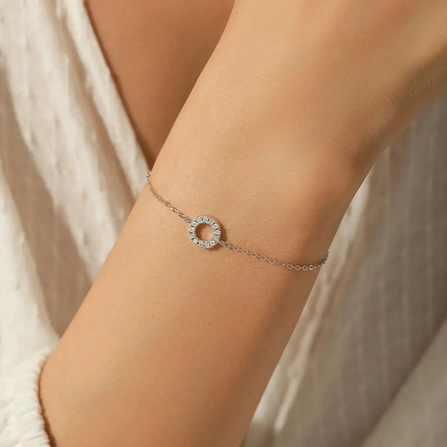 MODIAN D Color Moissanite Bracelet 925 Sterling Silver Fashion Hallow Out Round Link Chain Bracelet For Women Fine Jewelry Gifts by All Mart Bristol Ltd