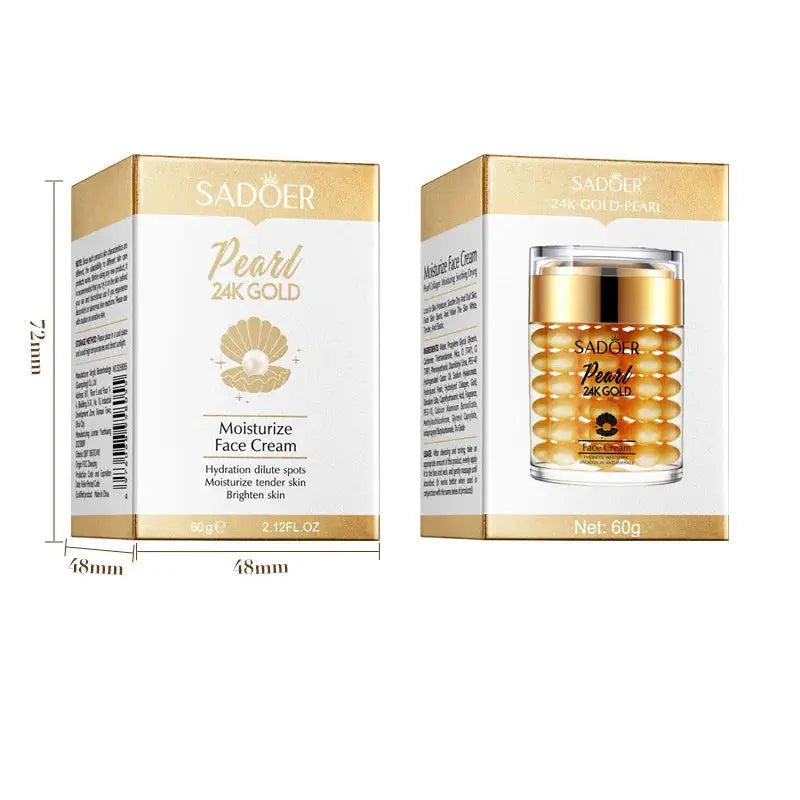 SADOER 24K Golden Pearl Collagen Face Cream Moisturizing Brightening Hydrating Firming Facial Cream Face Skin Care Products by All Mart Bristol Ltd