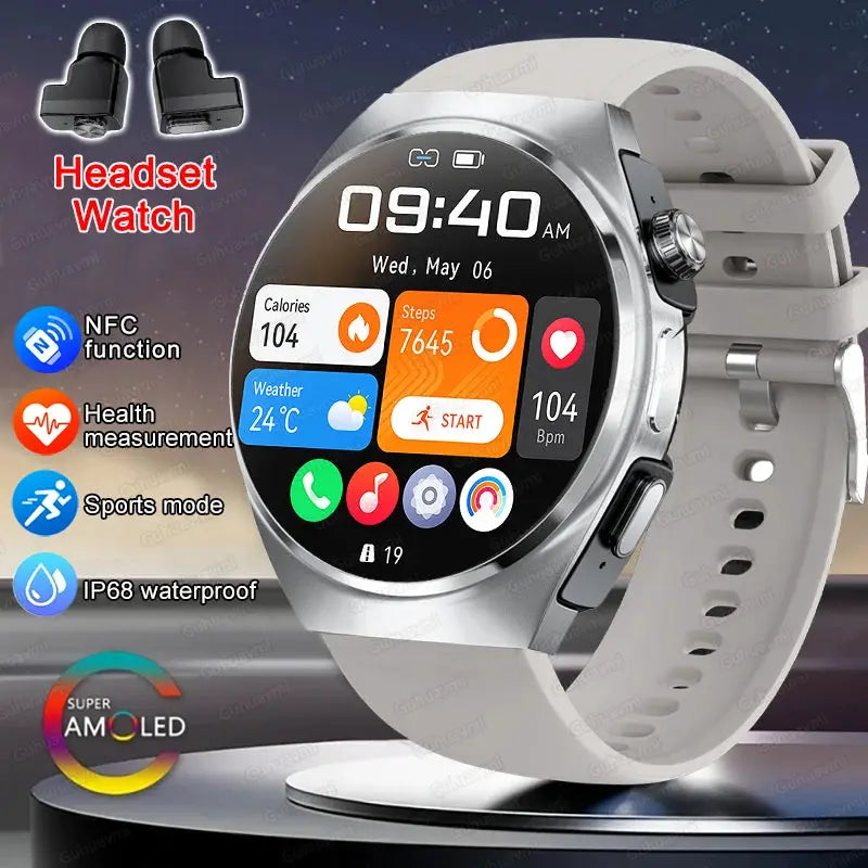 For Man Women New 2 in 1 Smart Watch With Earbuds Smartwatch TWS Bluetooth Earphone Heart Rate Blood Oxygen Monitor Sports Watch by All Mart Bristol Ltd