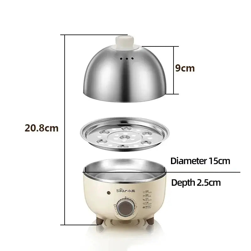 360W Electric Egg Boiler Breakfast Machine Multicooker Steamer Automatic Egg Cookers Home Egg Custard Steaming Cooker with Timer by All Mart Bristol Ltd