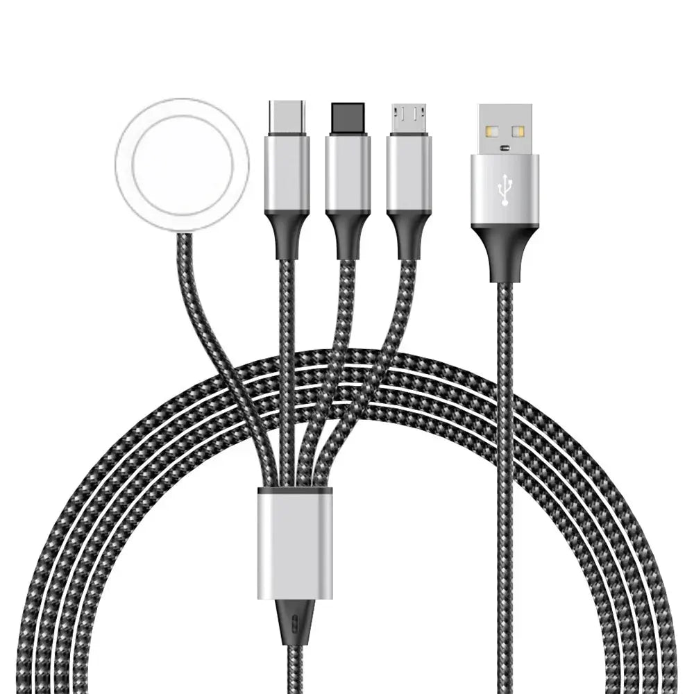4 in 2 Multi Charging Cable For Iwatch Iphone Charger Usb Type-C Fast Charging Cable High-Quality Airpods iPad Accessories by All Mart Bristol Ltd