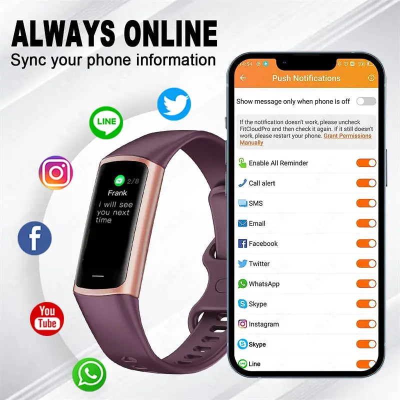 2025 Sport Smart Bracelet Fitness Tracker For Man Women Band Waterproof Connected Phone Tracker Men Smart Watch For Android ios by All Mart Bristol Ltd