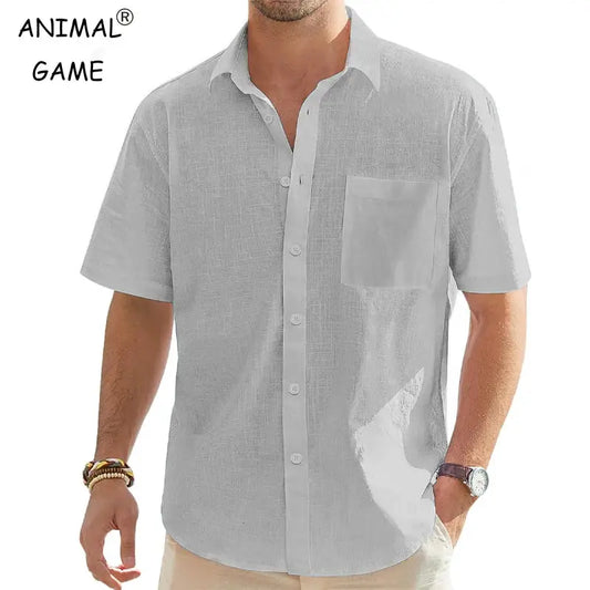 Summer Lightweight Mens Short Sleeve Shirt Casual Business Regular Oversize Shirt Man with Pocket Solid Color Breathable TShirts by All Mart Bristol Ltd