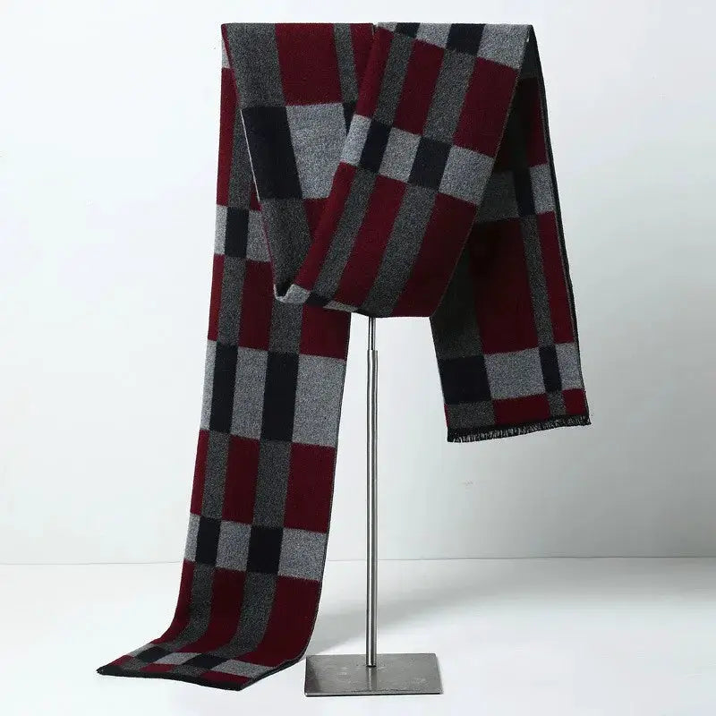 Designer Brand Plaid Men's Cashmere Scarf Winter Warm Scarves Shawls Casual Business Long Wraps Pashmina Christmas Gift for Man by All Mart Bristol Ltd