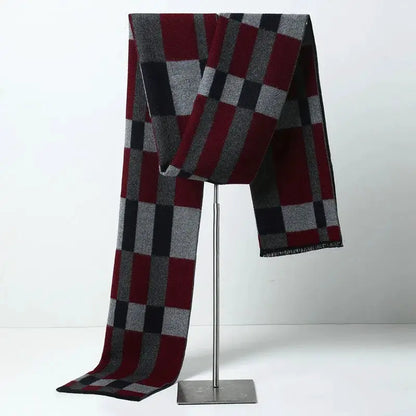Designer Brand Plaid Men's Cashmere Scarf Winter Warm Scarves Shawls Casual Business Long Wraps Pashmina Christmas Gift for Man by All Mart Bristol Ltd