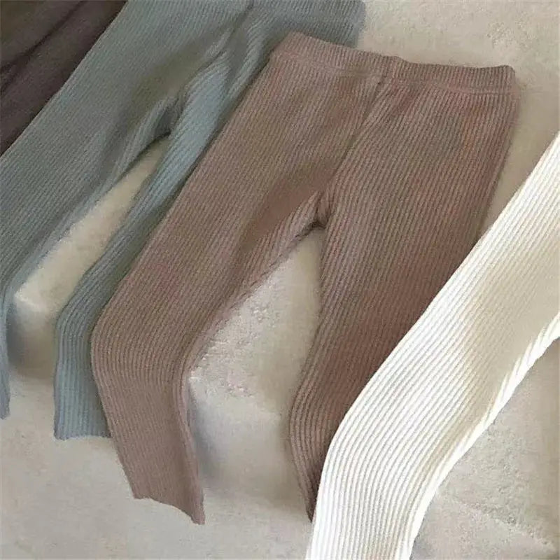 New Baby Cotton Ribbed Leggings Solid Cotton Infant Stretch Pants Soft Comfortable Toddler Pants Kids Boys Girls Trousers by All Mart Bristol Ltd
