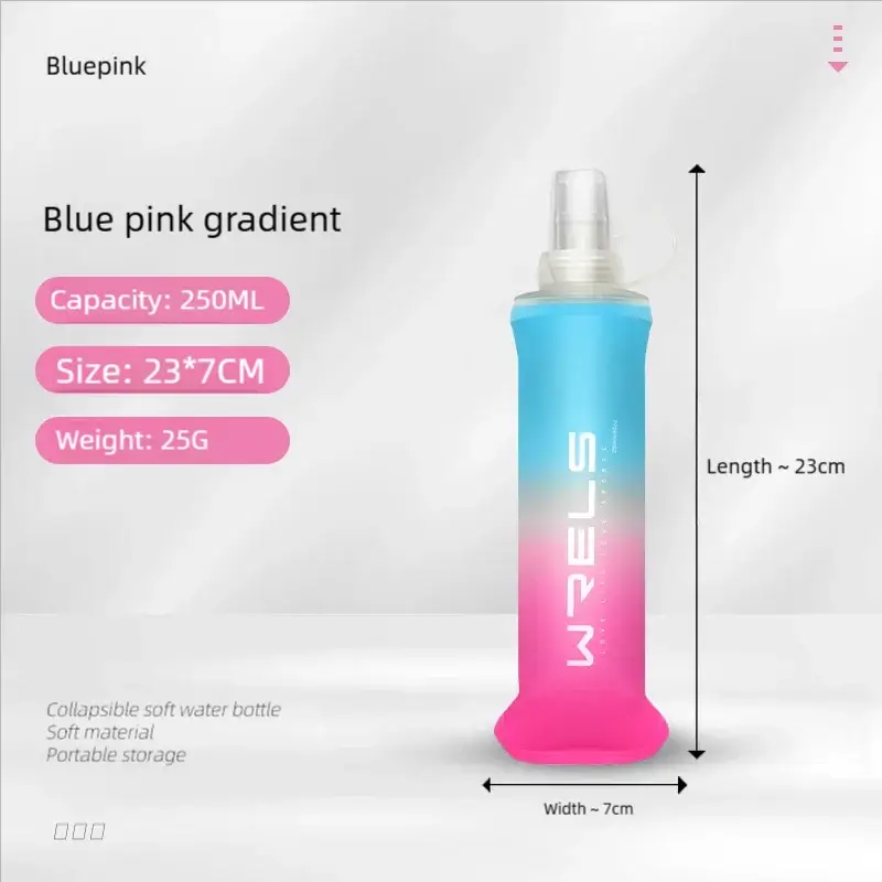 Sport Water Bottle TPU Folding Soft Flask Drink Portable Water Bottle High Flow Running Hiking Bicycle Fitness Water Bag by All Mart Bristol Ltd