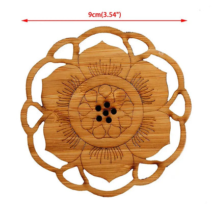 Creative Lotus Flower Drink Coasters Wooden Round Cup Mat Table Mat Tea Coffee Mug Placemat Home Decoration Kitchen Accessories by All Mart Bristol Ltd