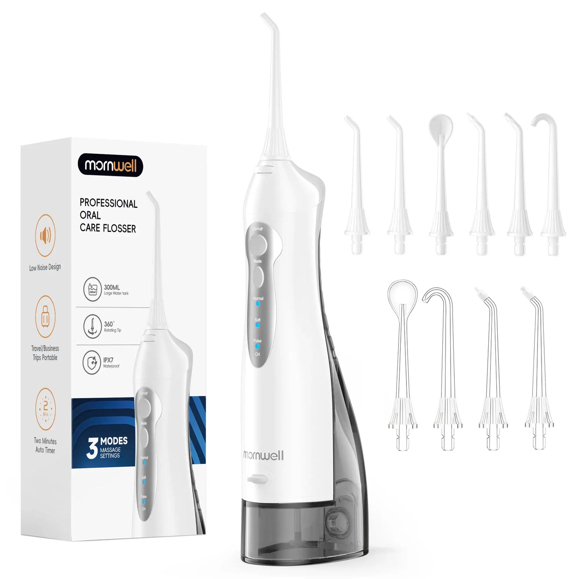 D52 Portable Cordless Water Flosser USB Rechargeable Water Jet Floss Tooth Pick 4 Jet Tip 300ml 3 Modes Teeth Clean for Travel by All Mart Bristol Ltd