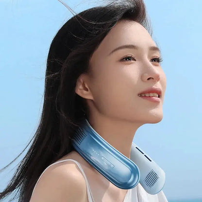 Portable 10000mAh Rechargeable Neck Fan with Five Core Cooling by All Mart Bristol Ltd