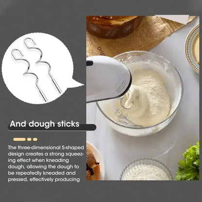 Handheld Electric Egg Beater, Household Automatic Mixer, Handheld Food Cake Bread Baking Dough Mixer, 7-speed Cream Blender by All Mart Bristol Ltd
