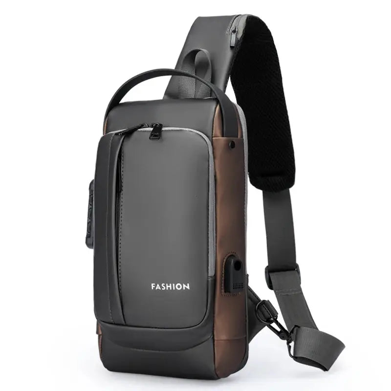 Men Anti Theft Chest Bag Shoulder Bags USB Charging Crossbody Package School Short Trip Messengers Bags Men's Oxford Sling Pack by All Mart Bristol Ltd
