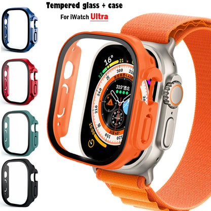 Glass+case For Apple Watch Ultra 49mm PC Bumper+Screen Protector Tempered luxury box Cover for apple watch ultra 2 Accessories by All Mart Bristol Ltd