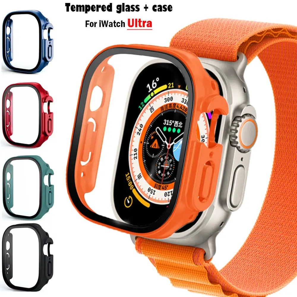 Glass+case For Apple Watch Ultra 49mm PC Bumper+Screen Protector Tempered luxury box Cover for apple watch ultra 2 Accessories by All Mart Bristol Ltd