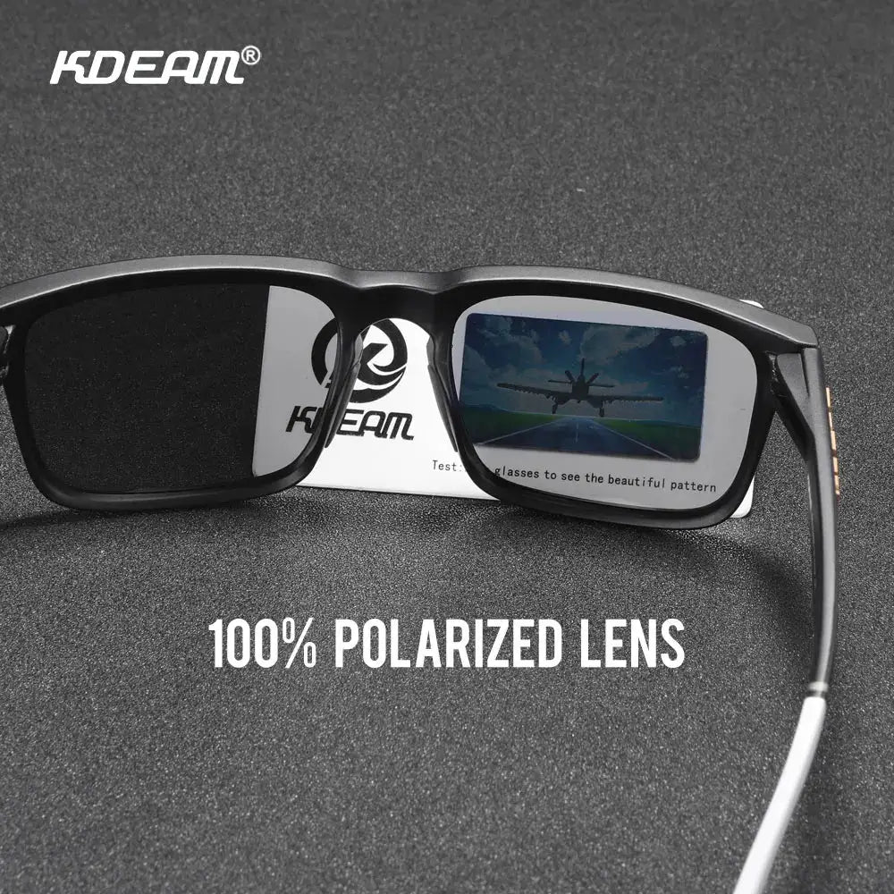 KDEAM Men's Polarized Sunglasses Square Casual Outdoors Sun Glasses Women Unisex Sunglass For Couple With Zipper Case by All Mart Bristol Ltd