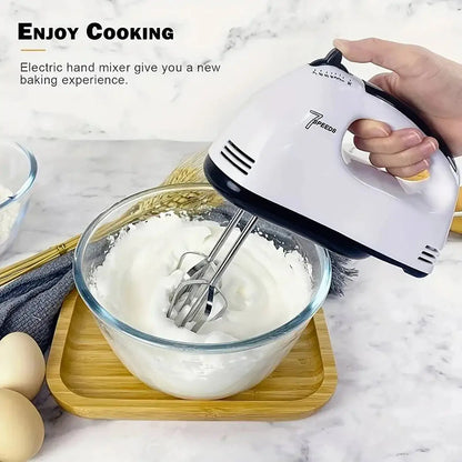 Handheld Electric Egg Beater, Household Automatic Mixer, Handheld Food Cake Bread Baking Dough Mixer, 7-speed Cream Blender by All Mart Bristol Ltd