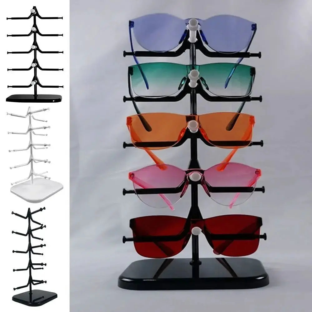 5/10 Pairs Glasses Display Stand Sunglasses Rack Shelf Eyewear Eyeglasses Frame Organizer Show Holder Tray 5 Layer Space Saving by All Mart Bristol Ltd