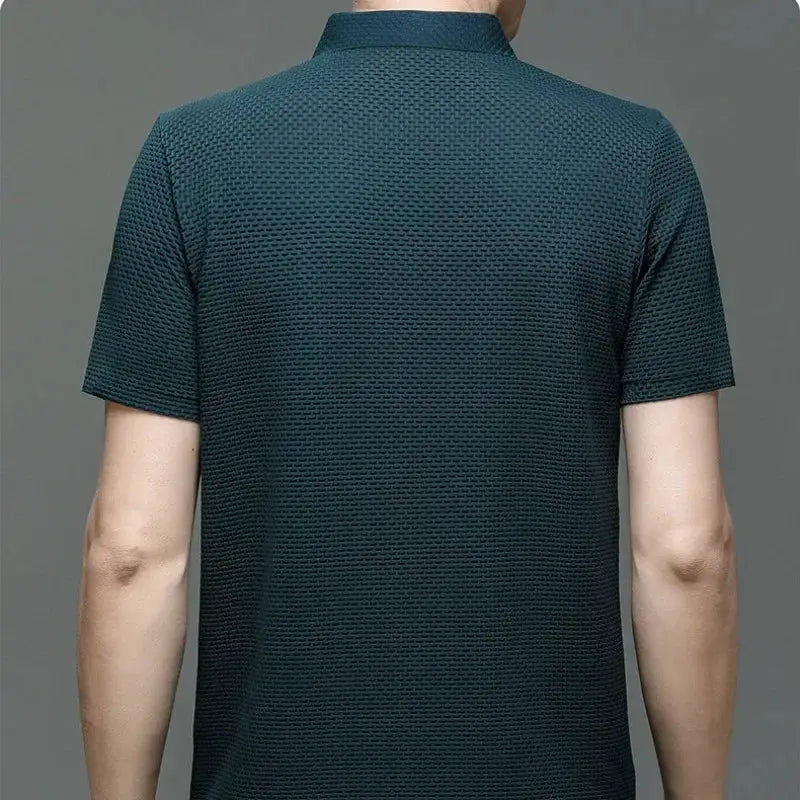 Brand Clothes Summer New Men's Short Sleeve T-shirt Ice Silk Cool and Breathable POLO Shirt Business Casual Sweat-absorbing Top by All Mart Bristol Ltd