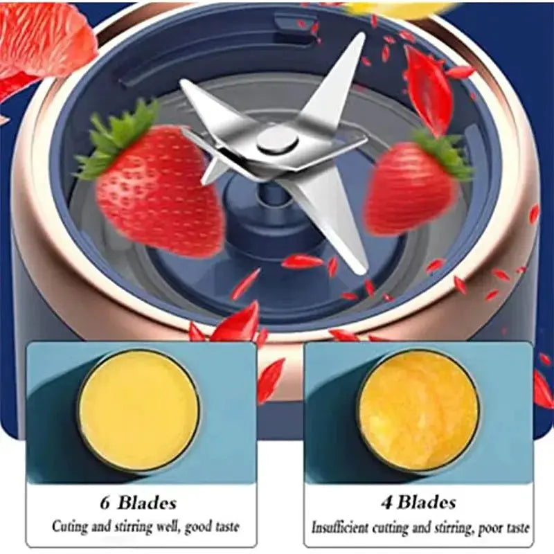 Portable Electric Fruit Juicer Blender 400ML 6 Blade Mixer by All Mart Bristol Ltd