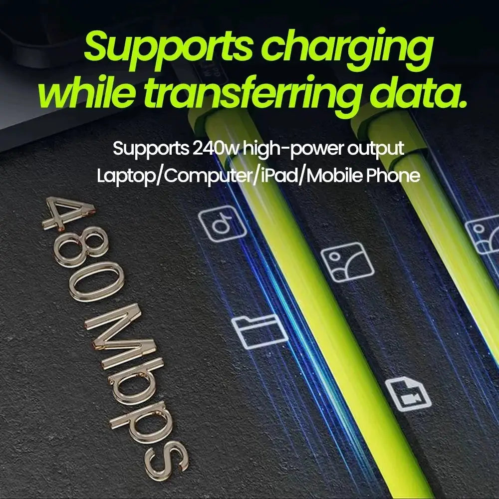 240W USB Type C Fast Charge Cable USB To USB-C Data Cable Type C Super Fast Charging Date Wire For iPhone Samsung Huawei Xiaomi by All Mart Bristol Ltd