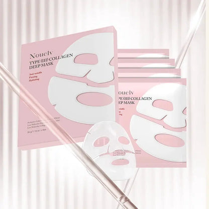 4Pcs/Box Absorbable Collagen Deep Mask Moisturizing Facial Mask Anti Wrinke Lighting Firming Skin Care by All Mart Bristol Ltd