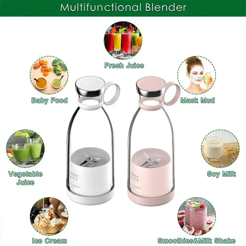 Portable USB Rechargeable Mini Blender Bottle for Fresh Juice by All Mart Bristol Ltd