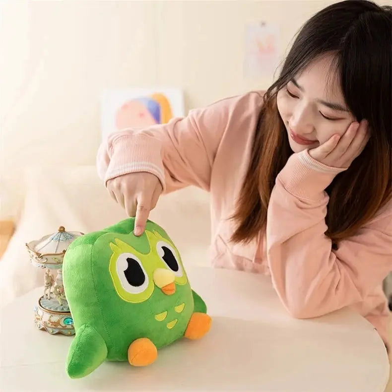 Green Duolingo Owl Plush Toy Duo Plushie Of Duo The Owl Cartoon Anime Owl Doll Soft Stuffed Animal Toy Children Birthday Gift by All Mart Bristol Ltd