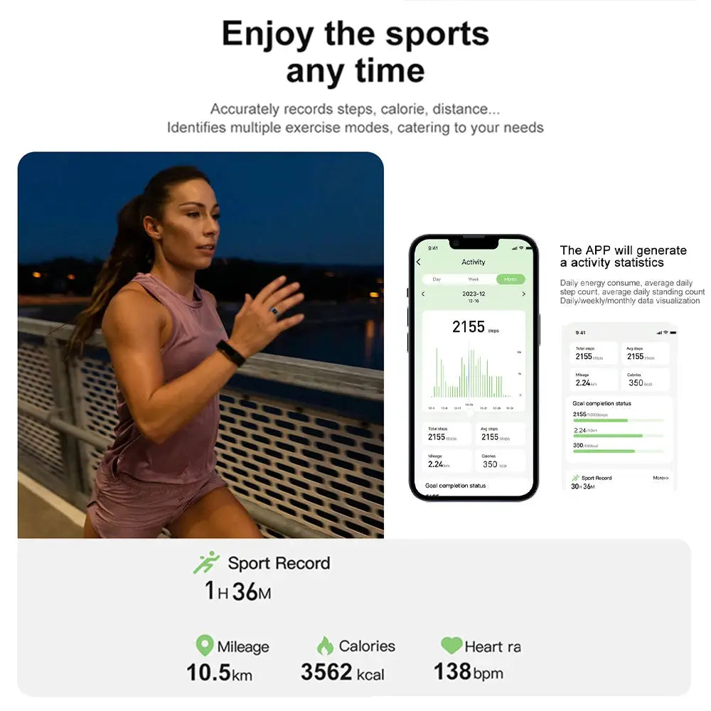 COLMI R02 Smart Ring Military Grade Titanium Steel Shell Health Monitoring IP68 & 3ATM Waterproof Multi-sport Modes by All Mart Bristol Ltd
