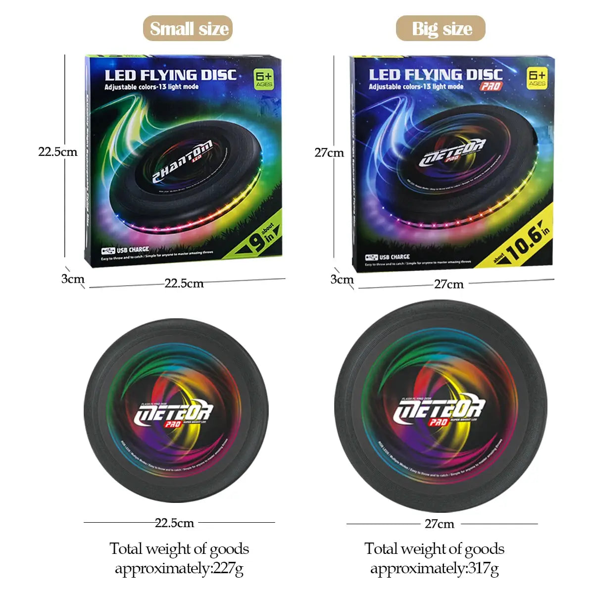 LED Flying Disc, Noctilucence Colorful Outdoor Leisure Toys Various Lighting Changes Lightweight and Fun Sport Game Gifts by All Mart Bristol Ltd