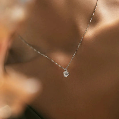 MODIAN 1CT Prong Setting Moissanite Necklace D color VVS1 Lab Diamond Pendant For Women 925 Sterling Silver Wedding Jewelry by All Mart Bristol Ltd