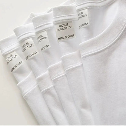 2PCS 100% Cotton Solid T Shirts Men's and Women's Short Sleeve White Tees Casual Breathable Loose Round Neck T-shirt Couple Tops by All Mart Bristol Ltd
