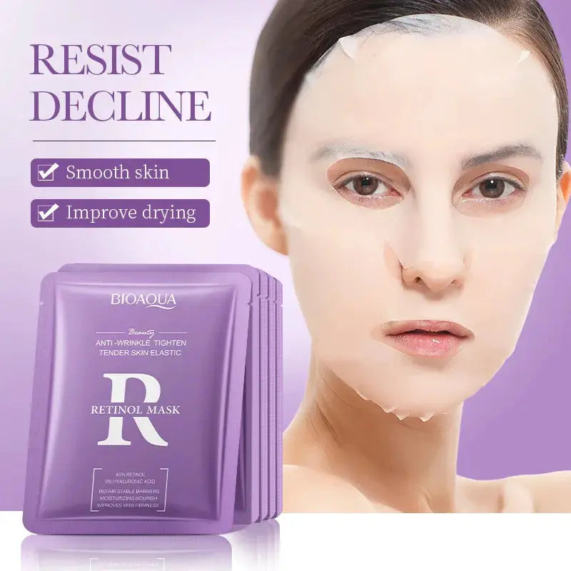 5/10pcs BIOAQUA Snail Hyaluronic Acid Retinol Face Mask skincare Moisturizing Hydrating Firming Facial Masks for Face Skin Care by All Mart Bristol Ltd