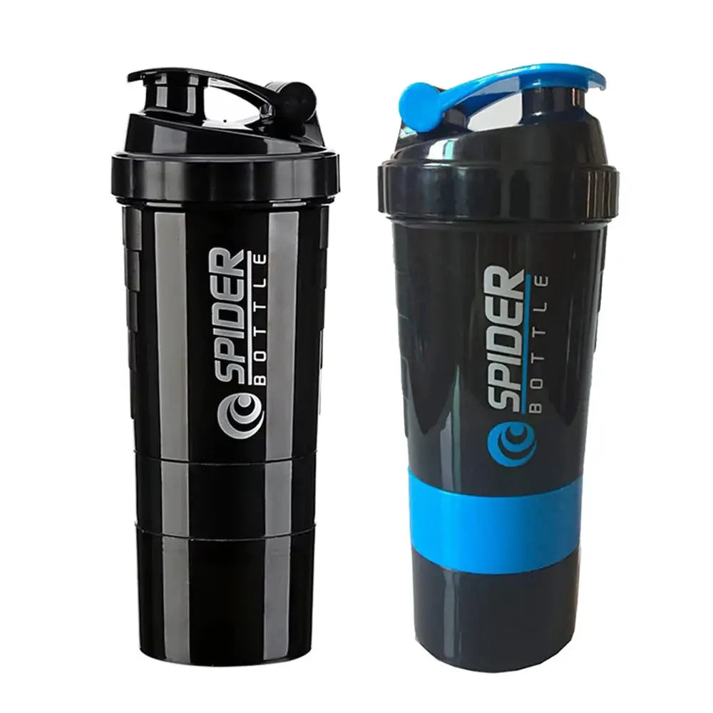3 Layers Shaker Protein Bottle Powder Shake Cup Water Bottle Plastic Mixing Cup Body Building Exercise Bottle by All Mart Bristol Ltd