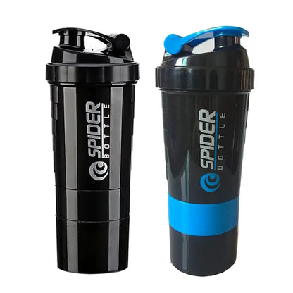3 Layers Shaker Protein Bottle Powder Shake Cup Water Bottle Plastic Mixing Cup Body Building Exercise Bottle by All Mart Bristol Ltd