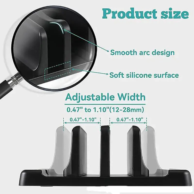4 in 1 Office Laptop Stand Vertical Save Desktop Space Easy To Place Computer Accessories Scalable Width Office Desk Storage by All Mart Bristol Ltd