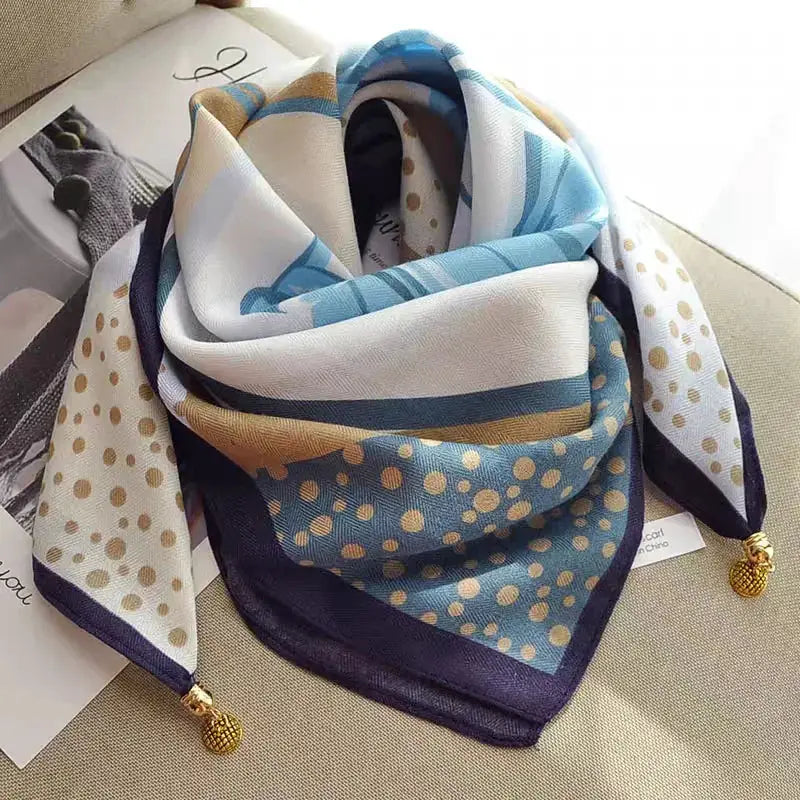 New magnetic buckle scarf for women, square scarf, lazy pendant, ins scarf, scarf, neck decoration, fashionable and versatile by All Mart Bristol Ltd