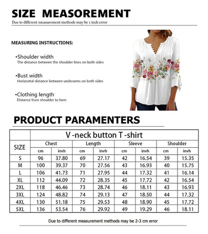 Women'S V-Neck Button-Down T-Shirt Street Trend Top Fashion V-Neck Clothing Printed Women'S T-Shirt Casual Everything T-Shirt by All Mart Bristol Ltd