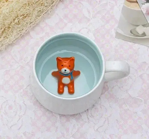 400ML Ceramic Mugs Creative Cute Cartoon Stereo Animal Milk Coffee Cups Couple Cups of Household Drinking Water Supplies by All Mart Bristol Ltd