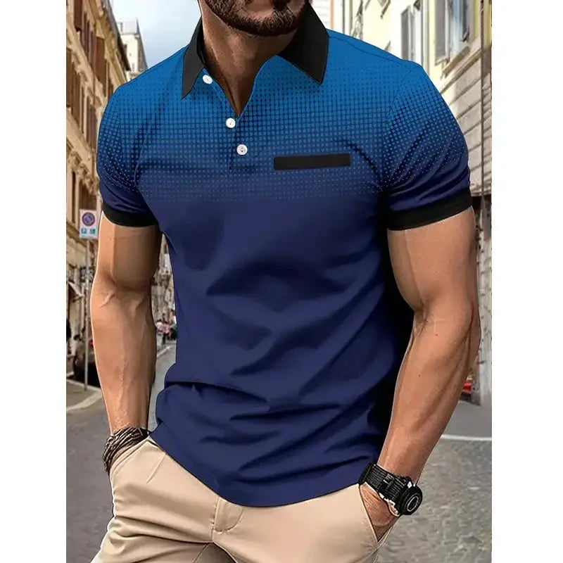 New Summer Men Clothes Short Sleeve Fashion Slim Fit 100% Polyester Polo Shirt Men Business Casual Lapel Golf Polo Shirt by All Mart Bristol Ltd