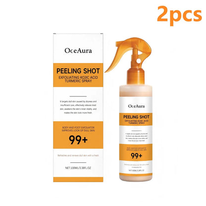 OceAura Peel Shot Kojic Acid Turmeric Spray Dead Skin Remover Smooth Body Exfoliant Improve Dullness Refreshing Hydrating Spray by All Mart Bristol Ltd