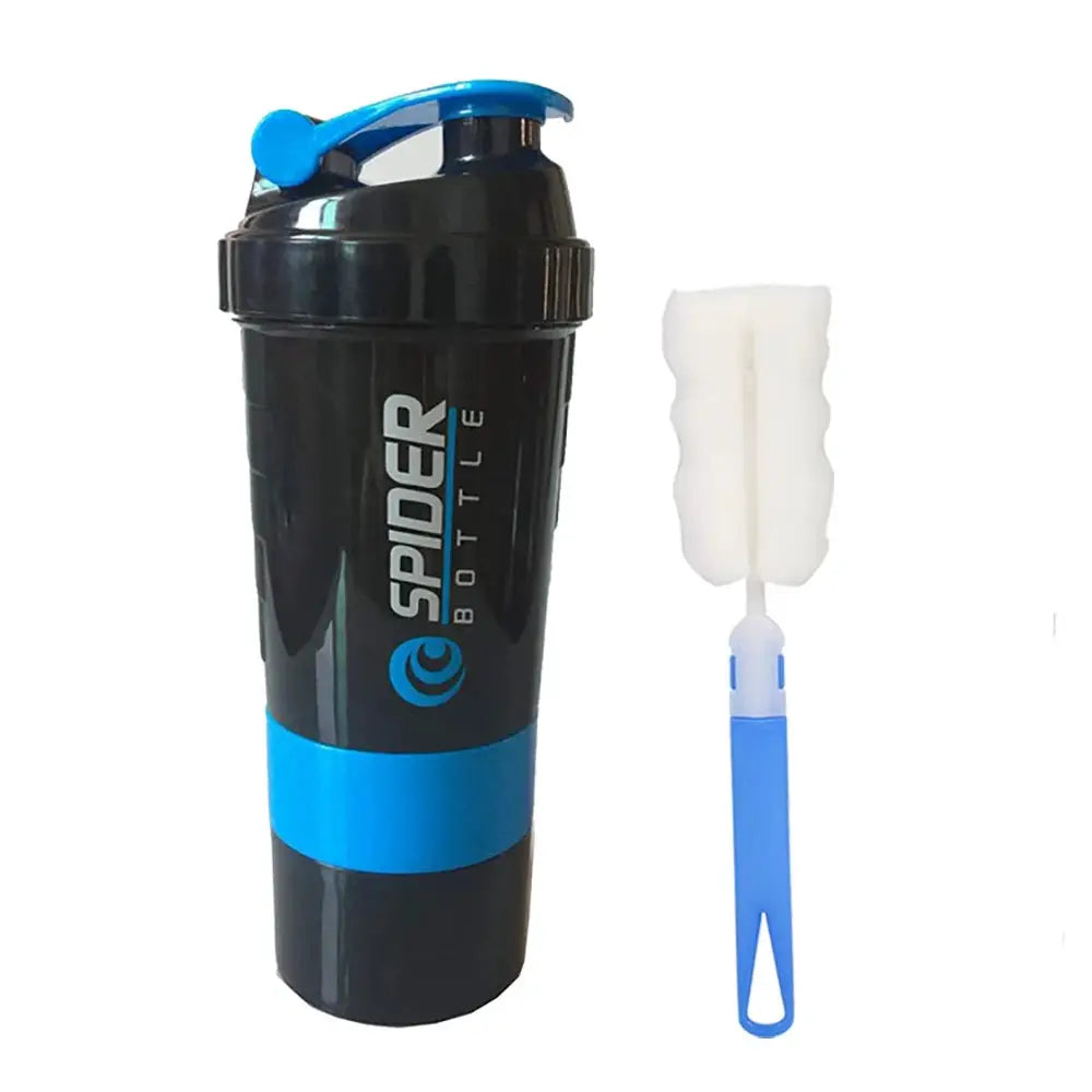 3 Layers Shaker Protein Bottle Powder Shake Cup Water Bottle Plastic Mixing Cup Body Building Exercise Bottle by All Mart Bristol Ltd