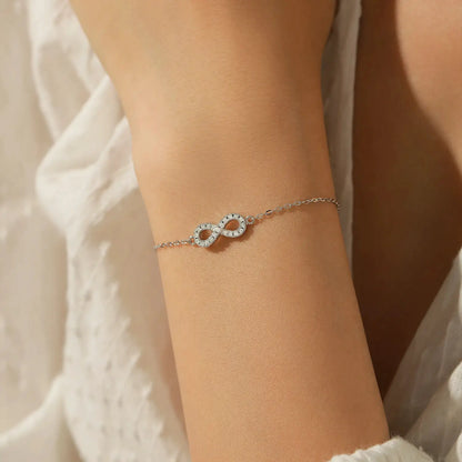 MODIAN D Color Moissanite Lab Created Diamond Bracelet 925 Sterling Silver Romantic Exquisite Infinity Love For Women Jewelry by All Mart Bristol Ltd
