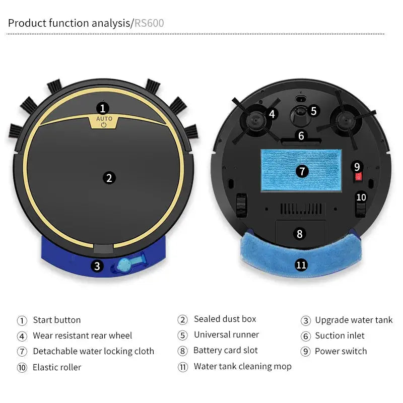 Smart Robot Vacuum and Mop with App Control by All Mart Bristol Ltd