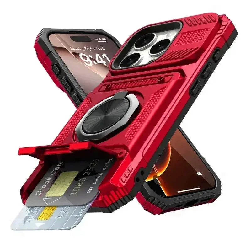 Case For iPhone 17 16 15 14 13 Pro Max Plus 17 Air Magnetic Rotated Ring Kickstand Heavy Duty Drop Protection Wallet Armor Cover by All Mart Bristol Ltd