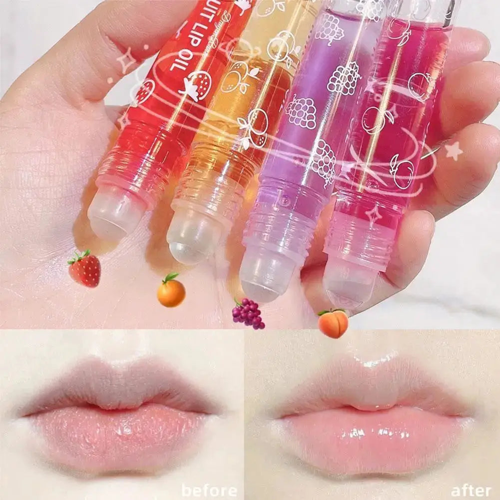 6 Colors Roll-on Fruit Essence Lip Balm Lip Oil Lip Moisturizing Mirror Primer Lip Lipstick Hydrating random Gloss Transparent by All Mart Bristol Ltd