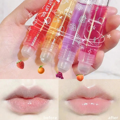 6 Colors Roll-on Fruit Essence Lip Balm Lip Oil Lip Moisturizing Mirror Primer Lip Lipstick Hydrating random Gloss Transparent by All Mart Bristol Ltd
