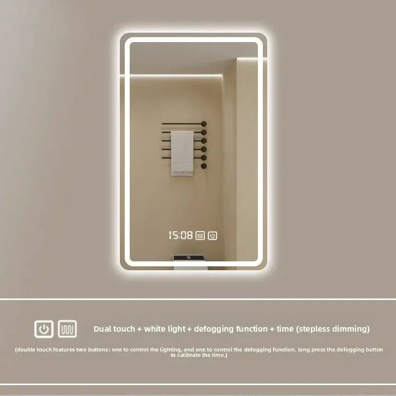 New Smart Mirror Wall Hanging LED High Definition Induction Anti-fog Bathroom Mirror Touch Screen 23.5 * 15.5 Inches Vanity by All Mart Bristol Ltd
