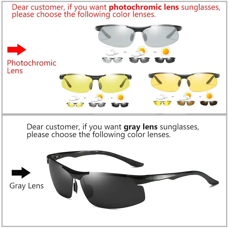 Aluminum Photochromic Polarized Sunglasses Man Driving Sun Glasses Male Outdoor Sport Eyewear Anti-UV oculos de sol masculino by All Mart Bristol Ltd